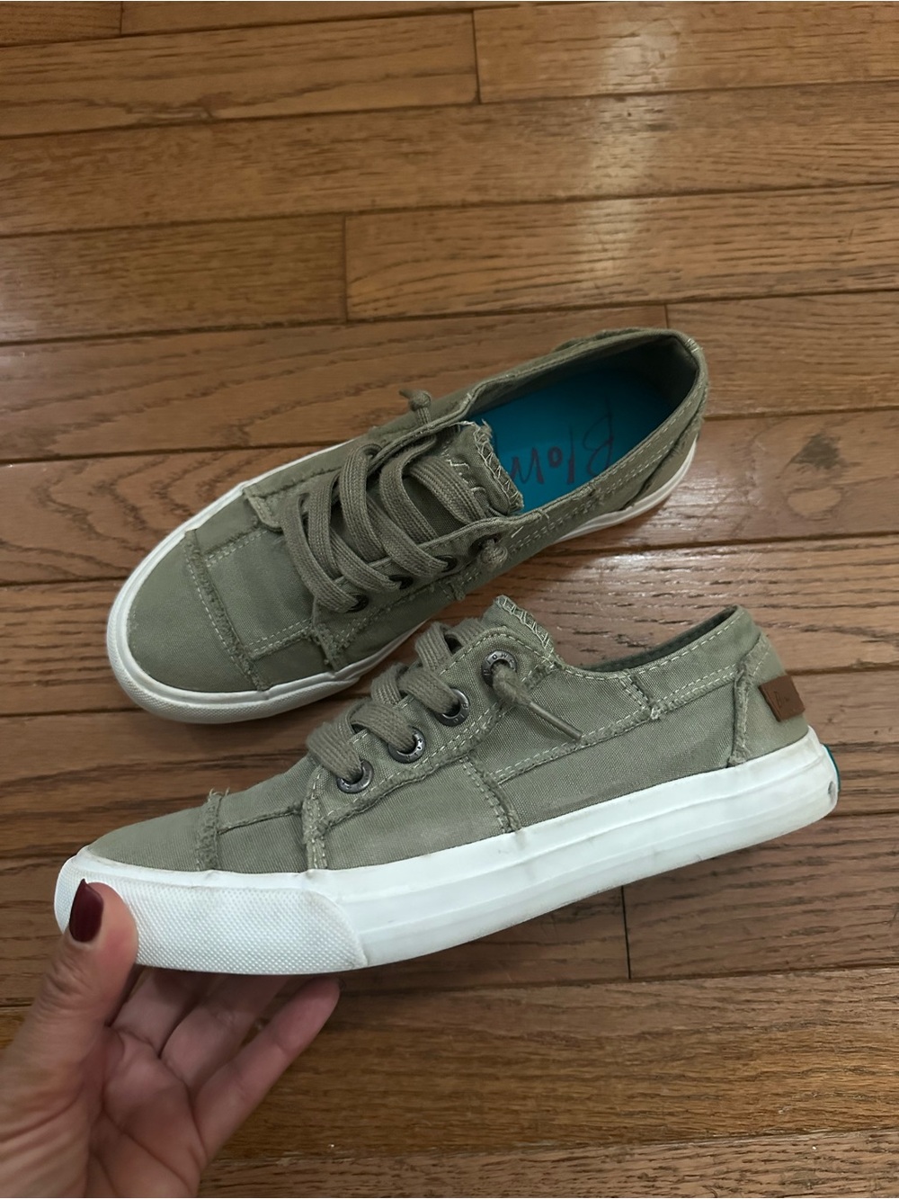 Blowfish Olive Green Low-Top Canvas Sneakers